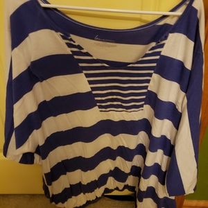 Lane Bryant 3/4 length striped shirt